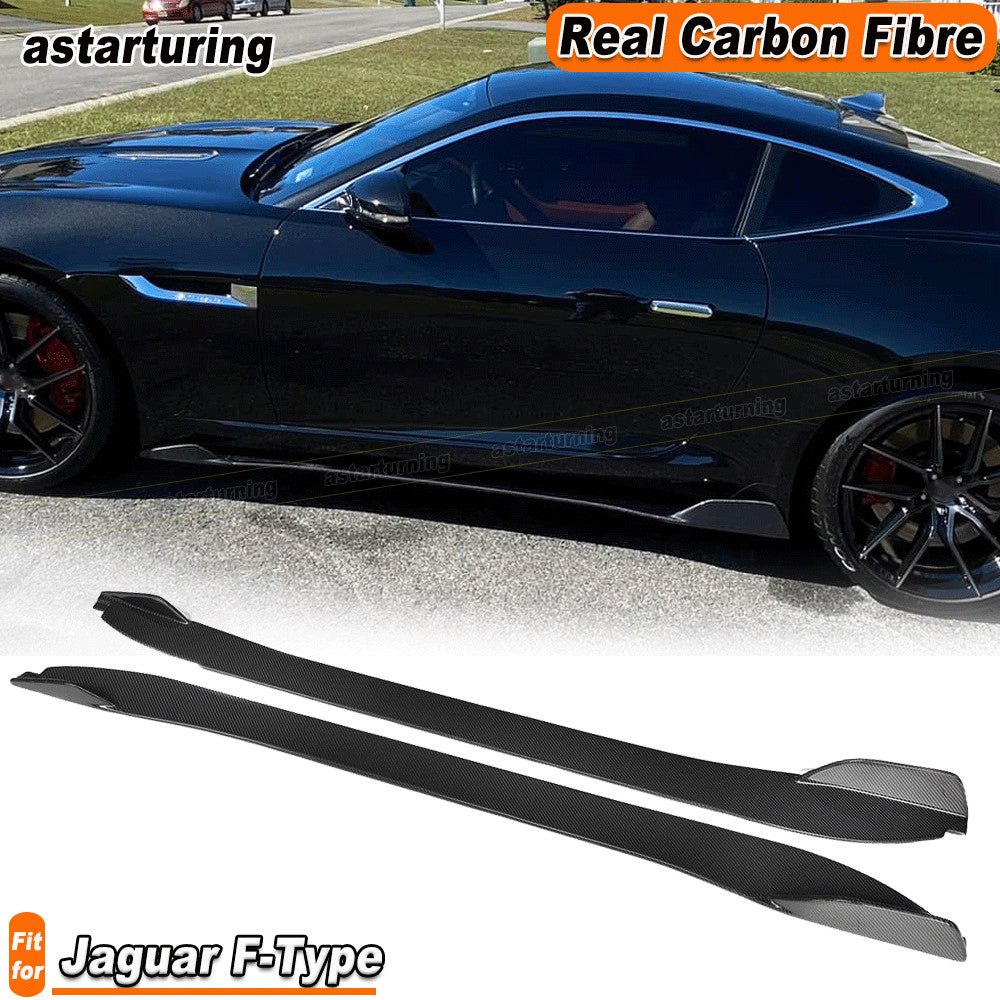 Fit for Jaguar for F-Type 2014-2024 REAL Carbon Side Skirts Bumper Extension Spoiler