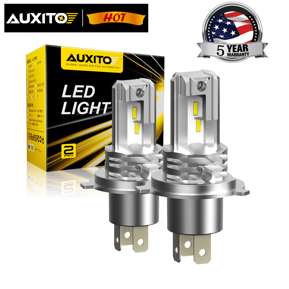 AUXITO 9003 H4 LED, Bright and Glossy for Seniors, 6500K 12000LM, White Jade 2x