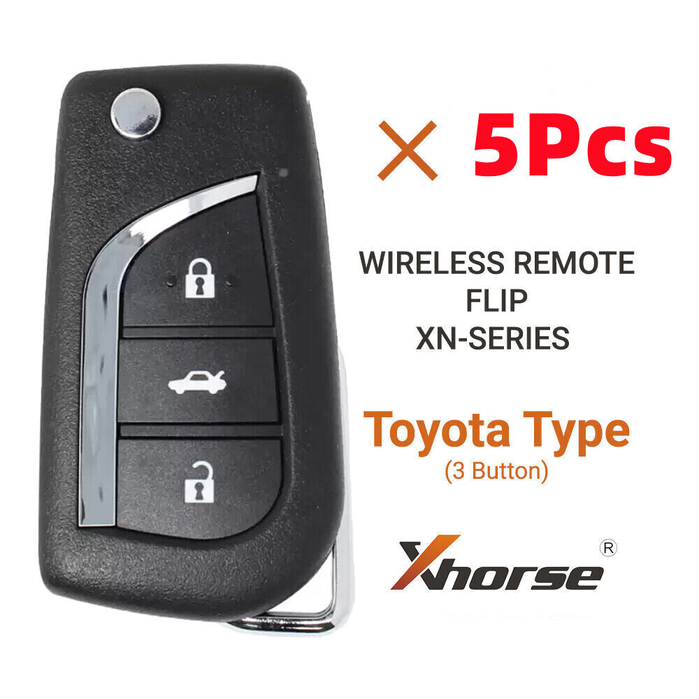 5Pcs XNTO00EN Wireless Remote Key for Toyota Flip Style 3 Buttons HK