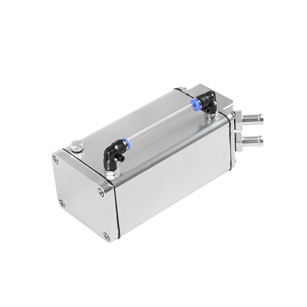 Silver 500ML Oil Catch Can Square Shape Aluminum Reservoir with Breather Filter
