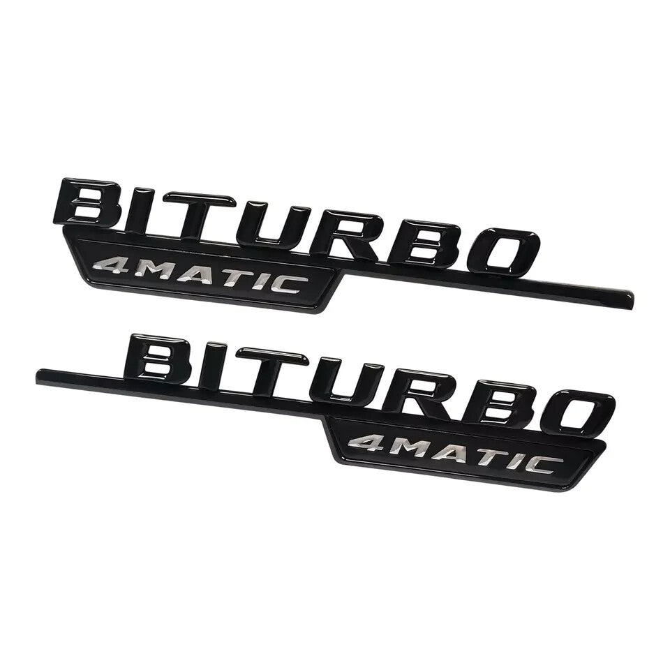 1SET For AMG C E S ML BITURBO 4MATIC Emblem AMG Fender Black Badge