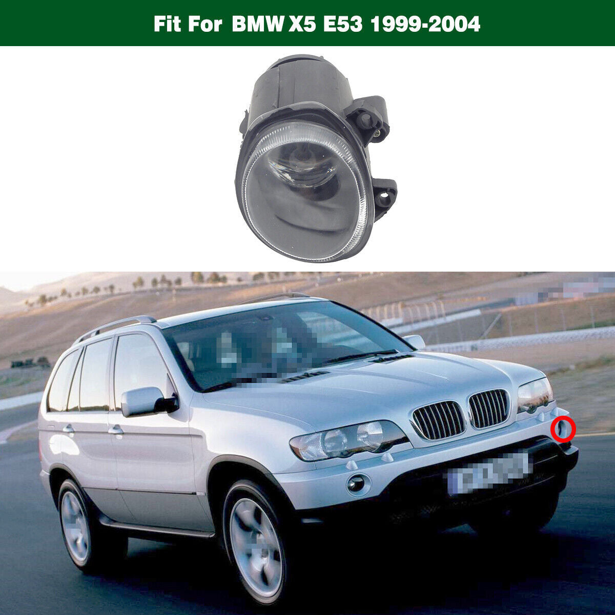 Left Side 63178409025 Front Fog Light Bumper Lamp Clear for BMW E53 X5 1999-2004
