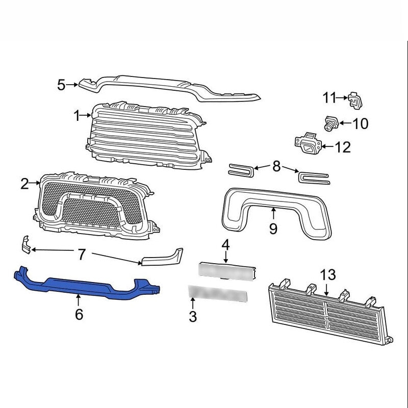 Fits for RAM 2500 3500 2019-2024 Chrome Front Bumper Lower Grille Molding Trim