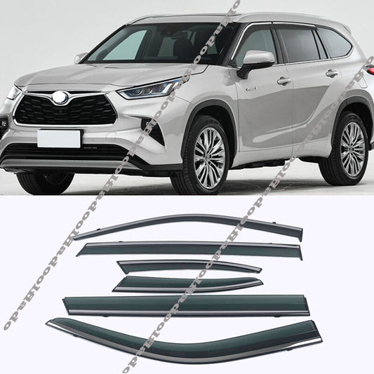 6pcs for Toyota Highlander 2020-2023 Car Window Visor Vent Sun Shade Rain Guard