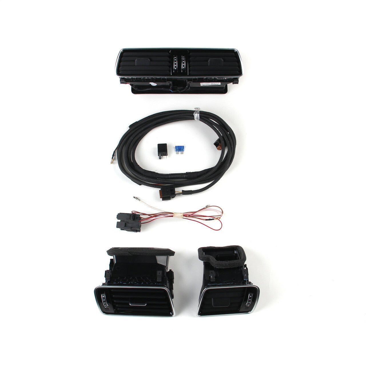 1Set Black Chrome Piano Paint Instrument Panel Socket Ventilation Kit for VW CC
