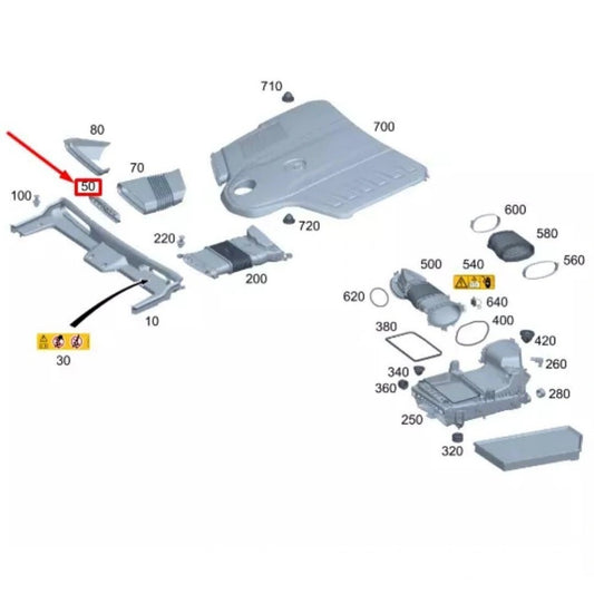 Fan shroud air circulation partition for Mercedes-Benz S W223