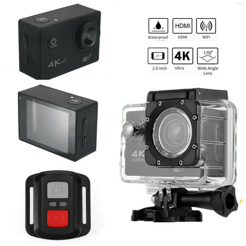 Motorcycle ATV 4K WiFi Remote Helmet Camera Extreme Sports DV Driving Recorder