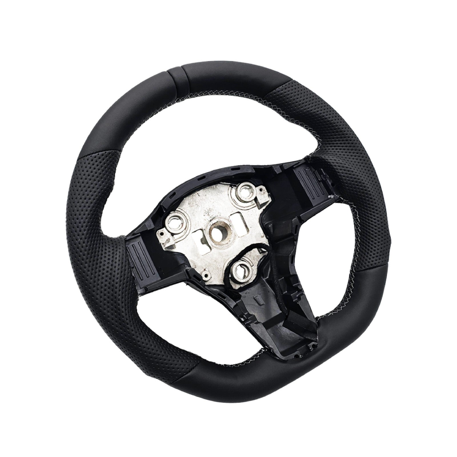 for Tesla Model 3 for Model Y HEATED Black Ring Sport Leather Steering Wheel