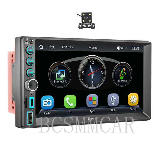 Touch Screen 7in Double 2 DIN Car Stereo MP5 Player Bluetooth Radio AUX Camera