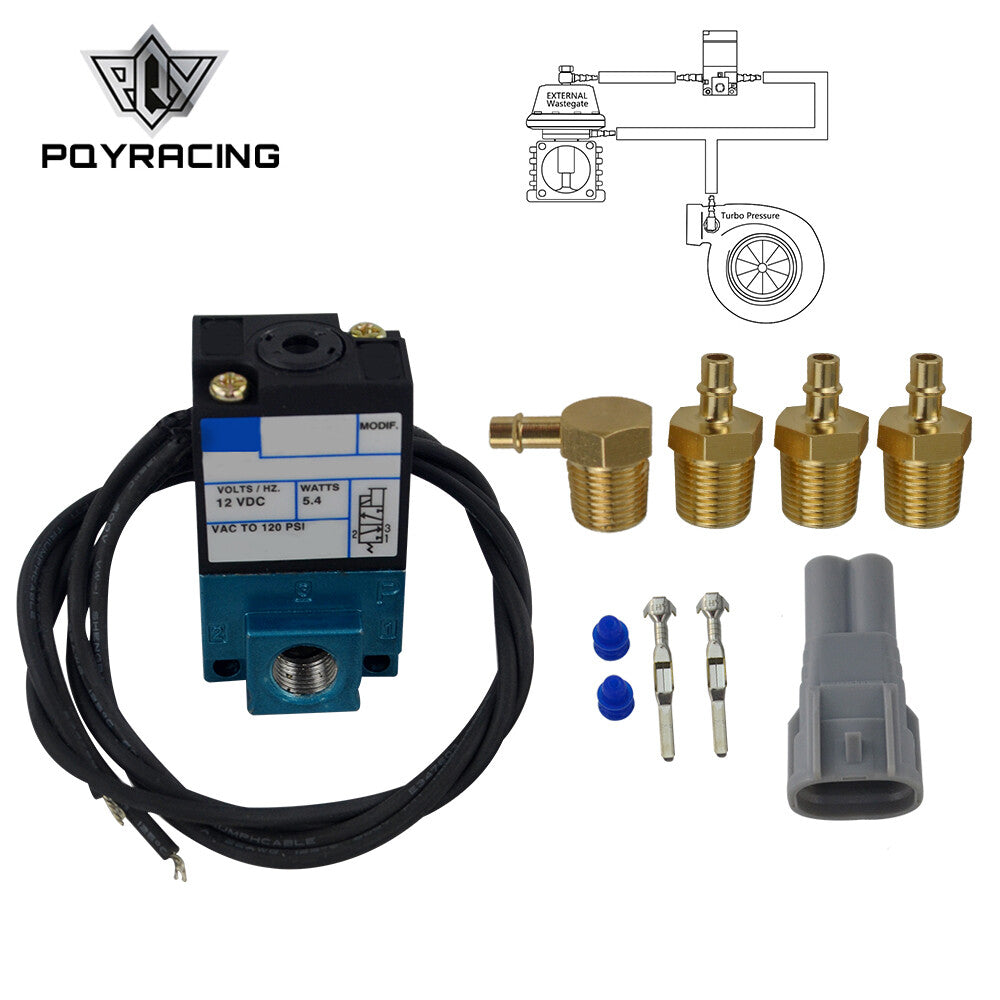 Electronic Boost Control Solenoid Kit 3 Port 5.4W Valve Controller Fitting ECU