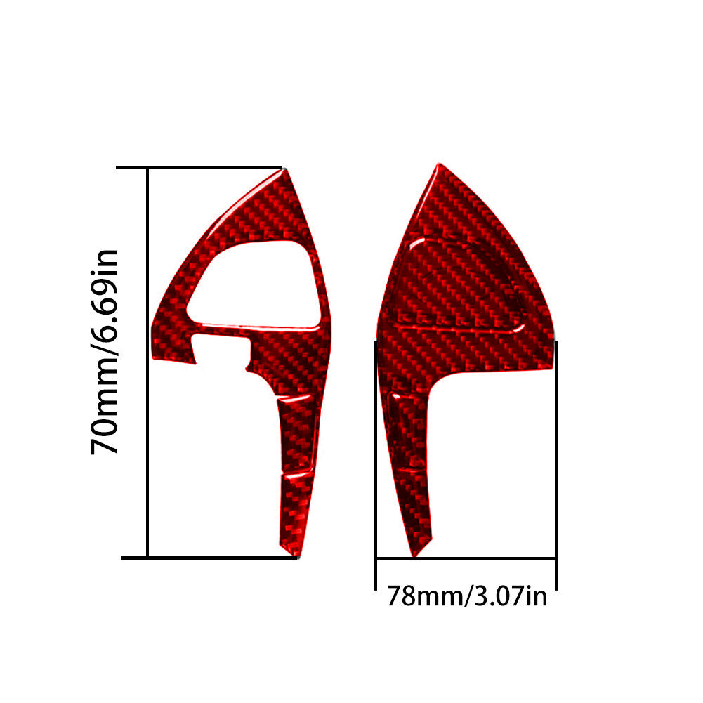 Red Carbon Fiber Steering Wheel Button Cover Type B for Toyota for Camry 2007-2011