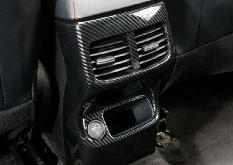 for Kia Seltos 2020-2023 Carbon Fiber look Rear Air Outlet Vent Panel Cover Trim