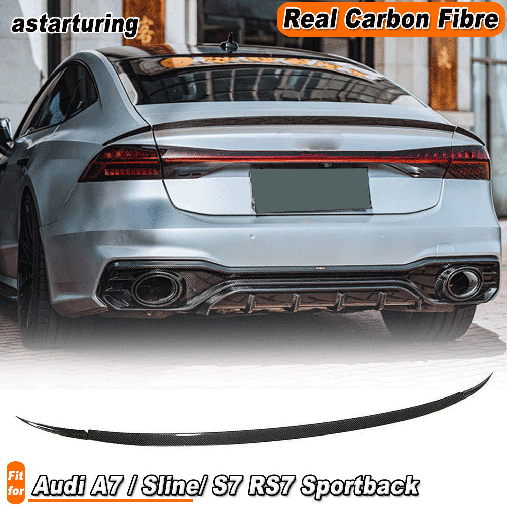 for Audi A7 / Sline/ S7 RS7 Sportback Carbon Fiber Rear Trunk Spoiler Wing Lip