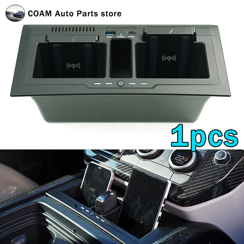 Wireless charger mounting storage box suitable for Land Rover for Defender 90 110 130 2020 - 2023