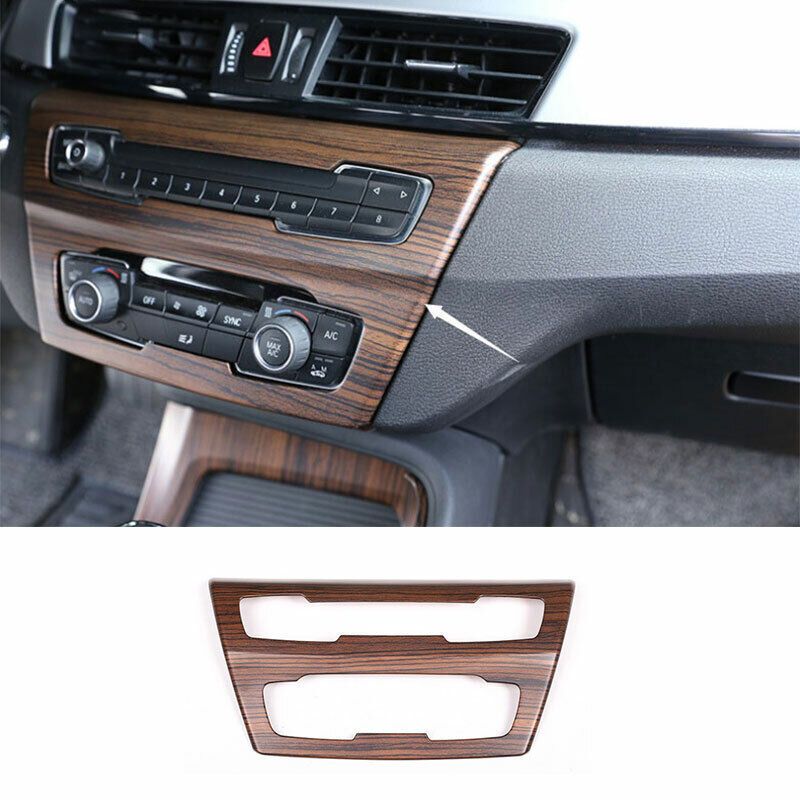 for BMW X1 F48 2016-2022 Pine Wood Grain Console CD Button Control Frame Trim 1P