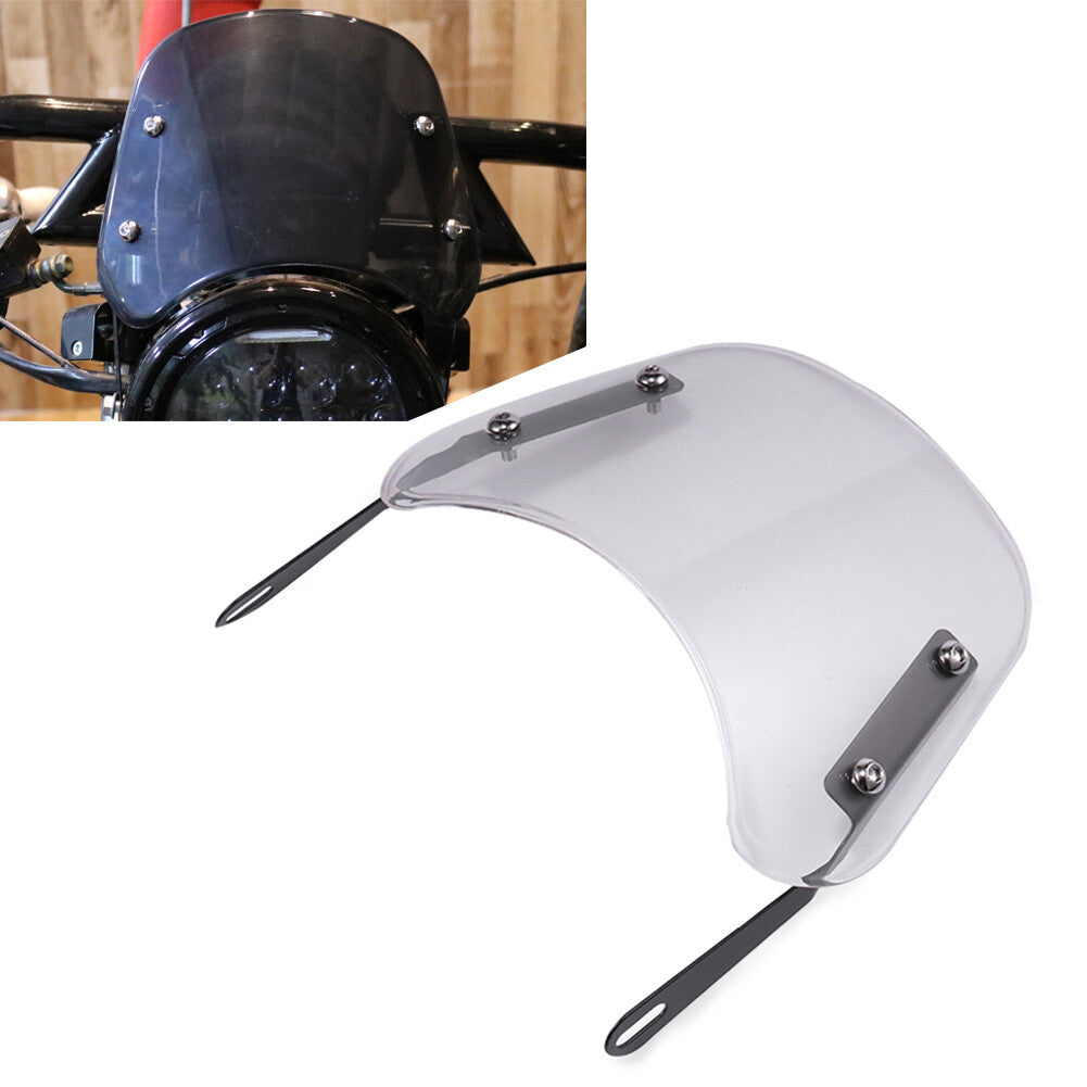 Front Headlight Windshield Windscreen Universal For 5-7'' Round Headlamp Clear