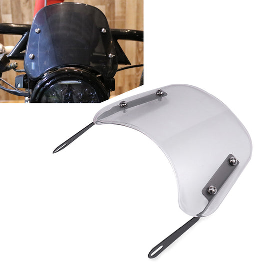 Front Headlight Windshield Windscreen Universal For 5-7'' Round Headlamp Clear