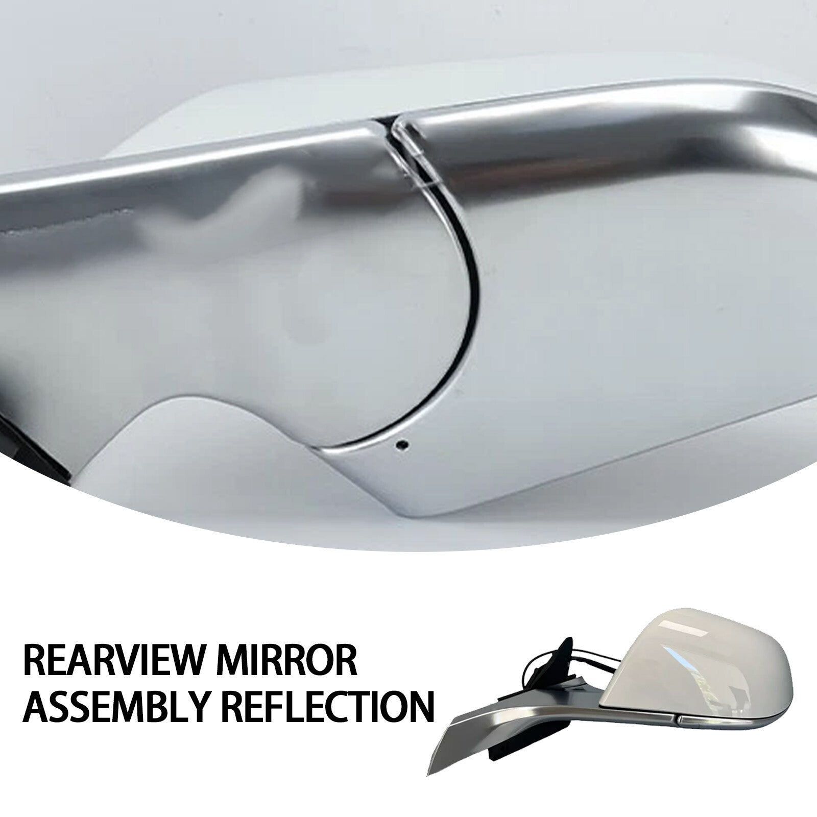 White left driver's mirror suitable for Tesla Model 3 2017, 2018, 2019, and 2020 models with heated and folding power windows.
