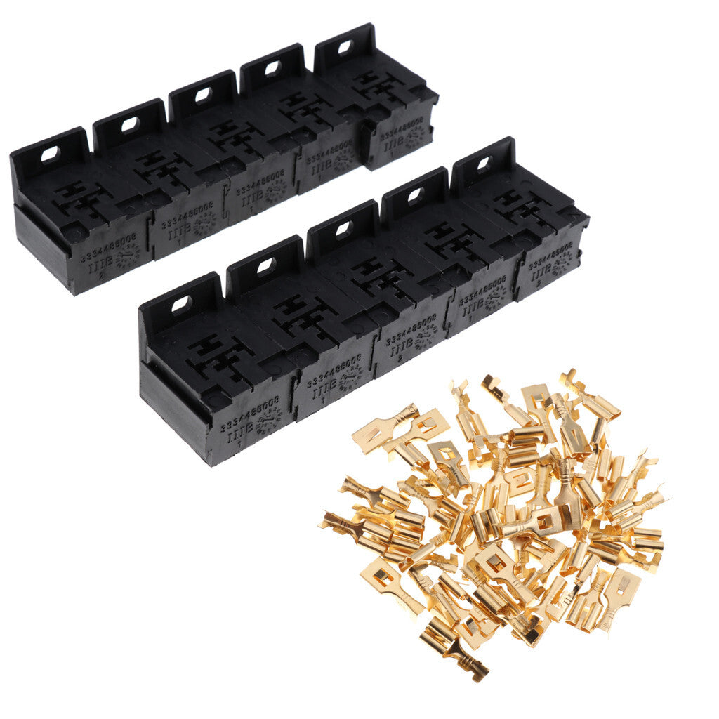 10 Sets Car for SUV 5PIN Terminals Relay Socket Mount Connector Terminal Holder