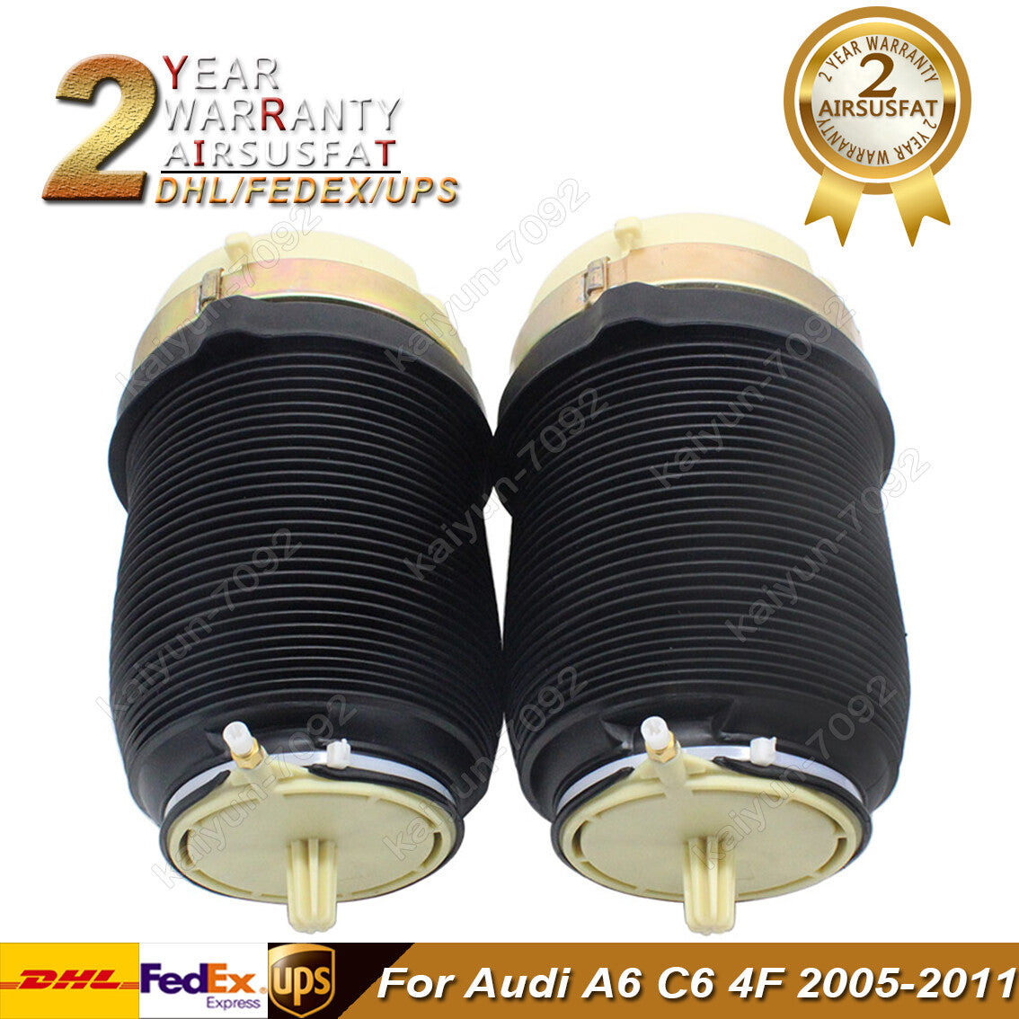 Pair Rear R+L Air Suspension Springs for Audi A6 C6 4F 2005-2011 4F0616001J New