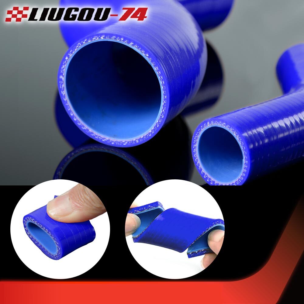 Suitable for automotive applications, 45-degree 51-63 mm hose, turbine silicone elbow joint, blue.