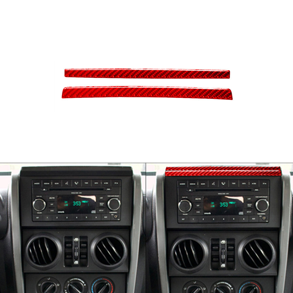 Red Carbon Fiber Top Center Console Bar Trim for Jeep for Wrangler 07-10