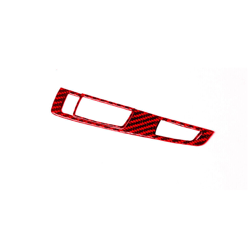 Red carbon fiber transmission button trim for BMW 6 Series F12 F13 2011-2018