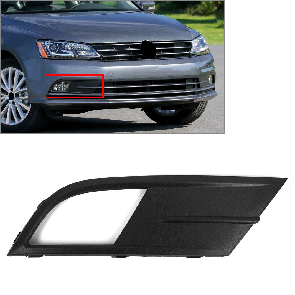 Front Bumper Fog Light Lamp Grille Grill w/ Hole Right for VW for Jetta MK6 2015-18