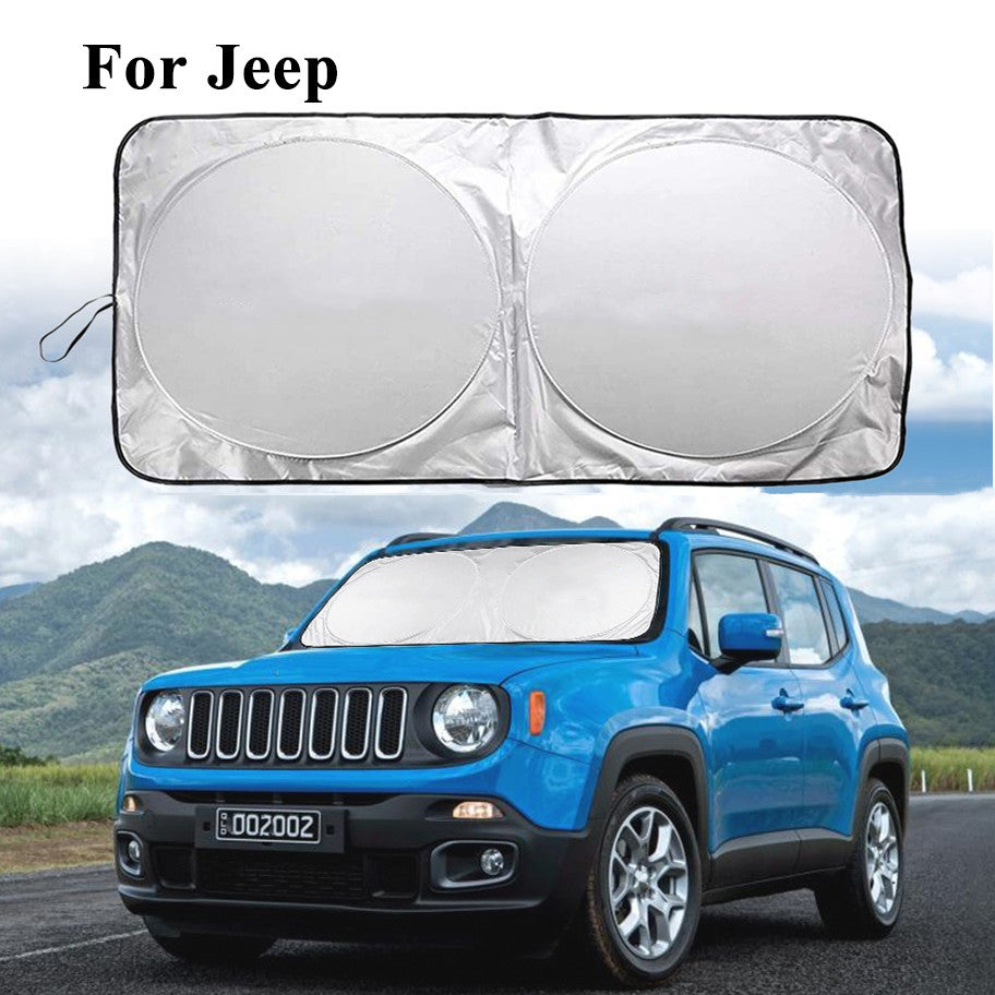 for Jeep Auto Windshield Sun Shade Reflective Screen Foldable UV Block Cover