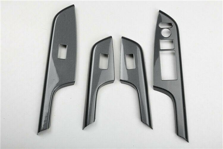 for Honda CRV CR-V 2007-2011 Carbon Fiber Window Lock Lift Panel Frame Trim 4PCS