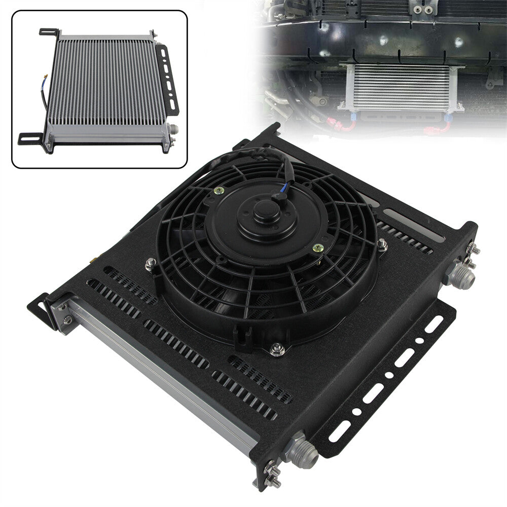 Universal 40 Row AN10 Engine Oil Cooler + 7 Fan Kit New Mounting Bracket Kit SL