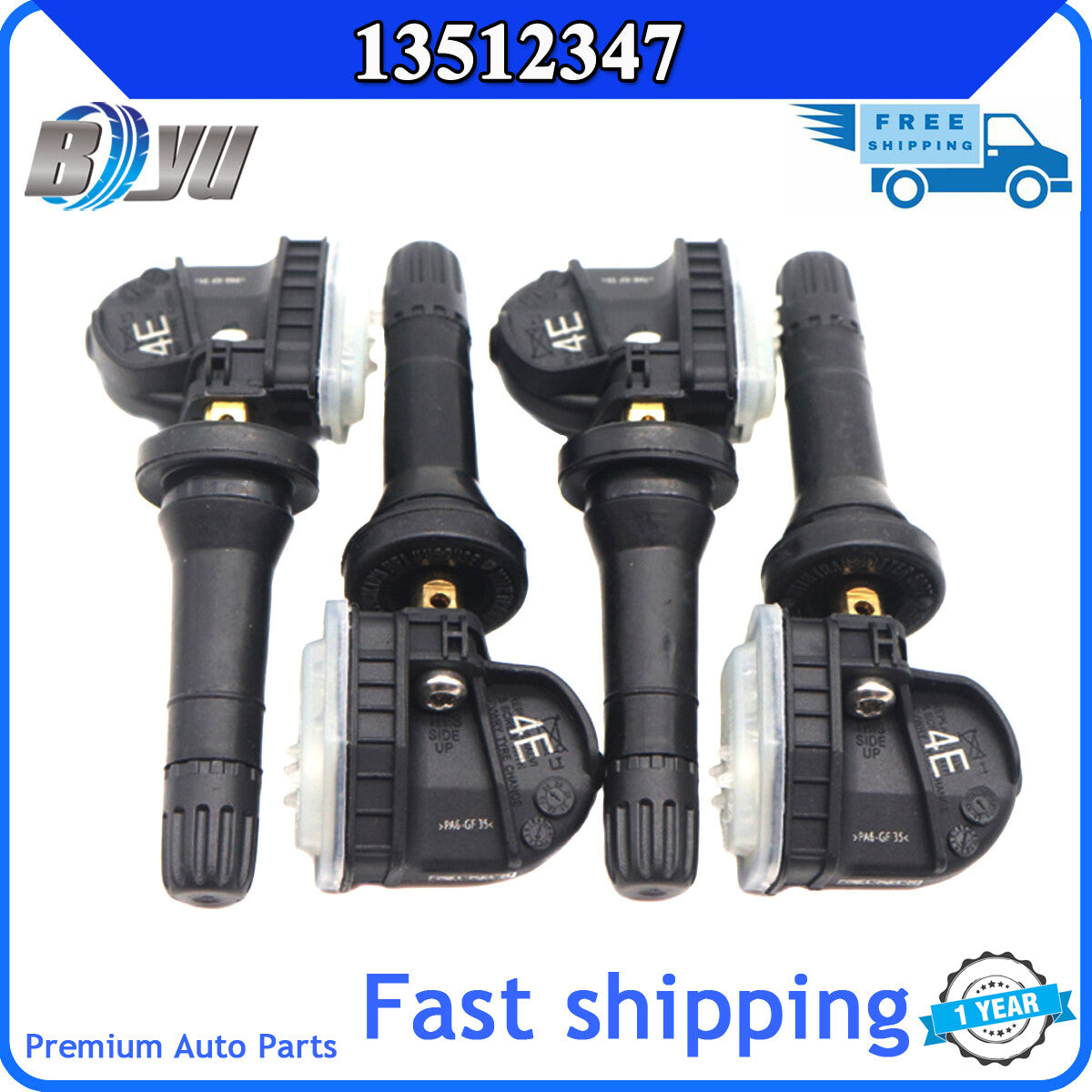 433MHz Tire Pressure Sensors for 2019 for Chevrolet Volt 1.5L (4-pack, 13512347) - new TPMS