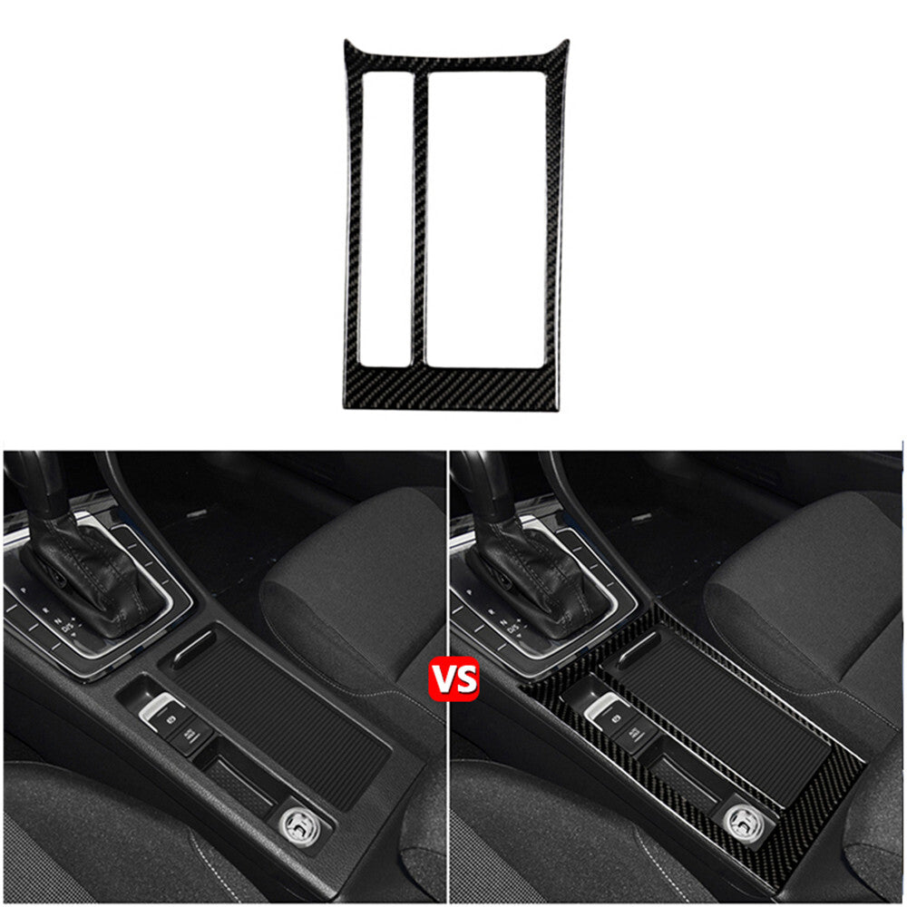for VW for Golf MK7 2013-2017 Carbon Fiber Water Cup Holder Panel Cover Trim Sticker