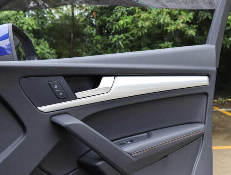 4pcs Silver Titanium Inner Door for Audi Q5 SQ5 2018~2023 Panel Strip Cover Trim