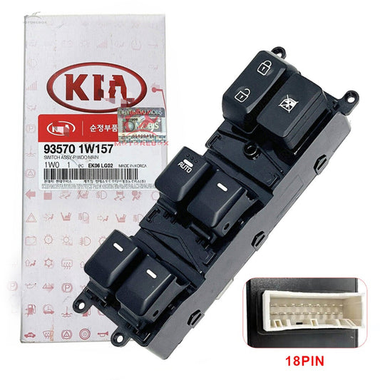 Automatic up/down power window switch for driver's side, compatible with for Kia Rio 2015-2017 935701W157