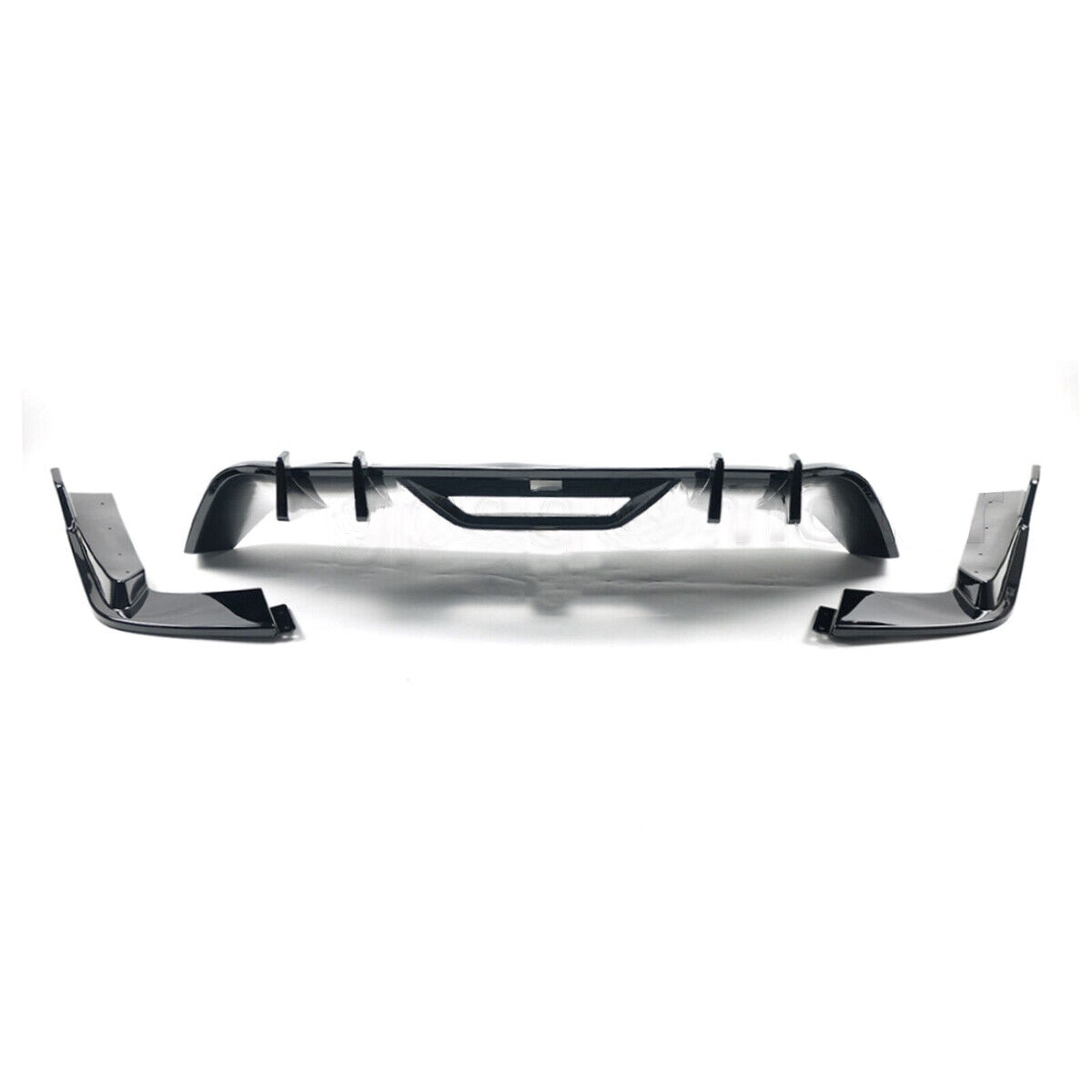 Rear Bumper Diffuser Splitter Glossy Black for Ford for Mustang 2015-2017 HN Style
