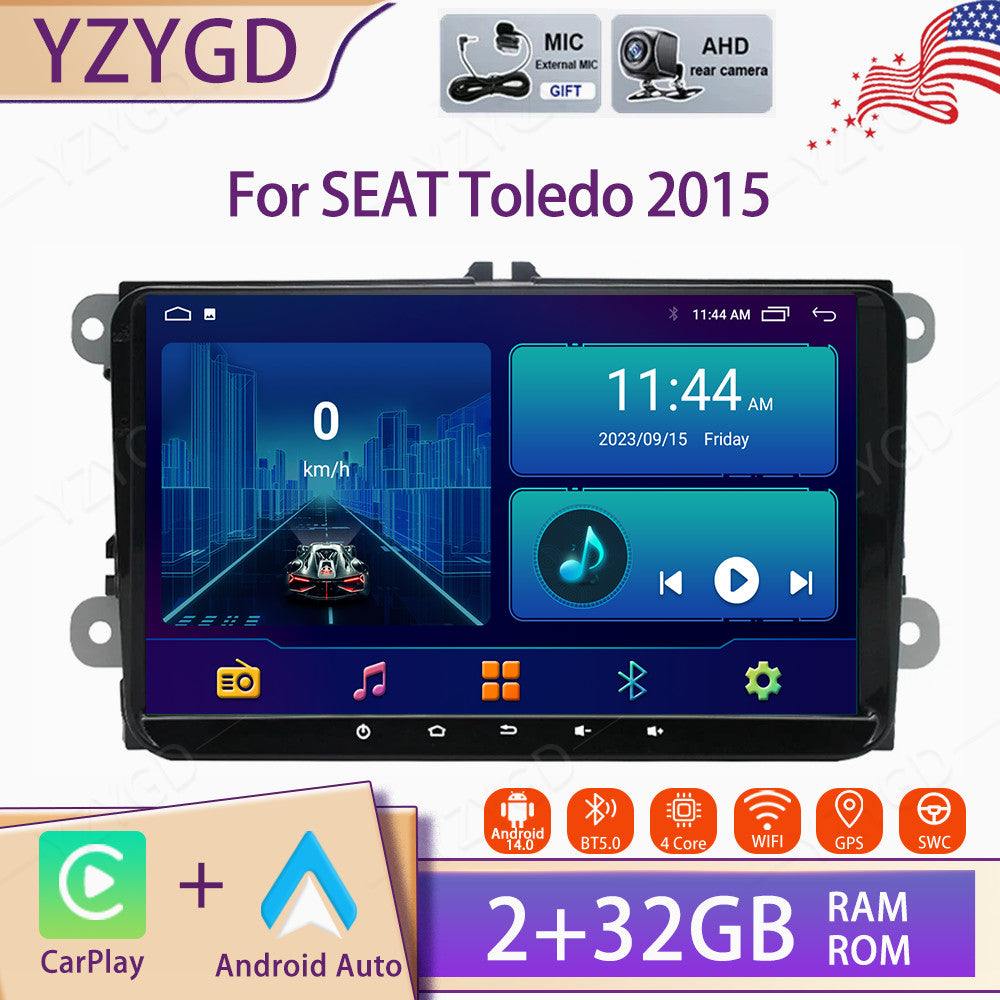 for SEAT Toledo 2015 Android Auto Carplay Car Stereo Radio Screen GPS Navi WIFI