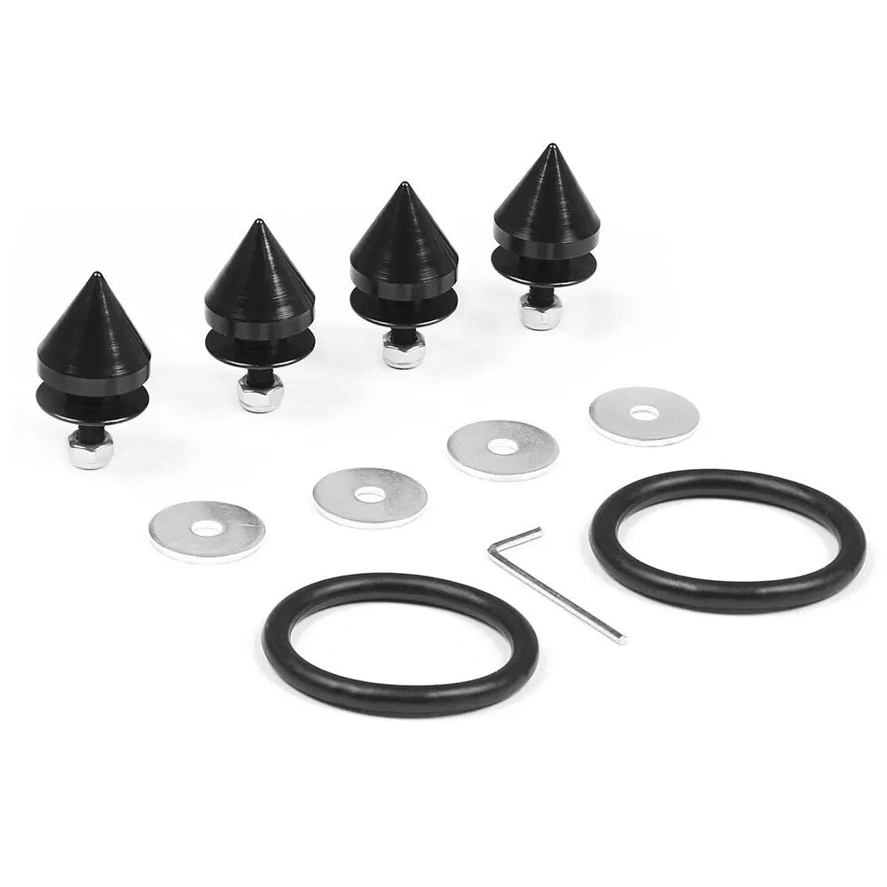 Black JDM Spike Quick Release Fasteners For Bumpers Trunk Fender Hatch Lids Kit