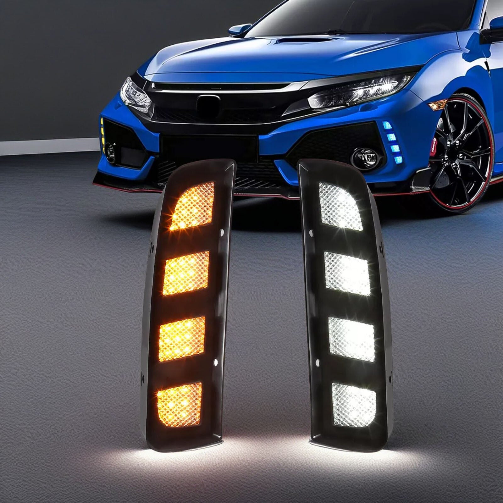 LED Daytime Running Fog Light Dynamic Turn DRL for Honda for Civic Type R 2017-2021