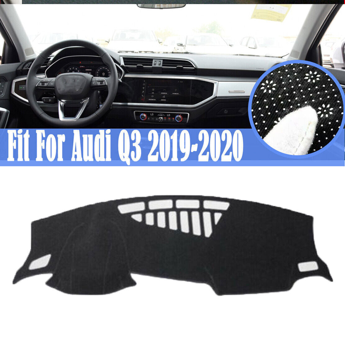 1X Inner Dashboard Dash Mat Non-slip DashMat Sun Shade Pad for Audi Q3 19-2020
