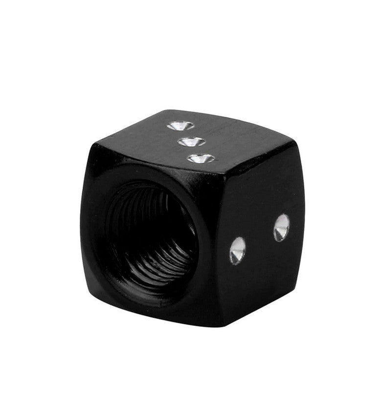 4-Piece Set of Car Wheel Tire Valve Stem Air Cap Dust Cover Truck Bicycle Black Dice