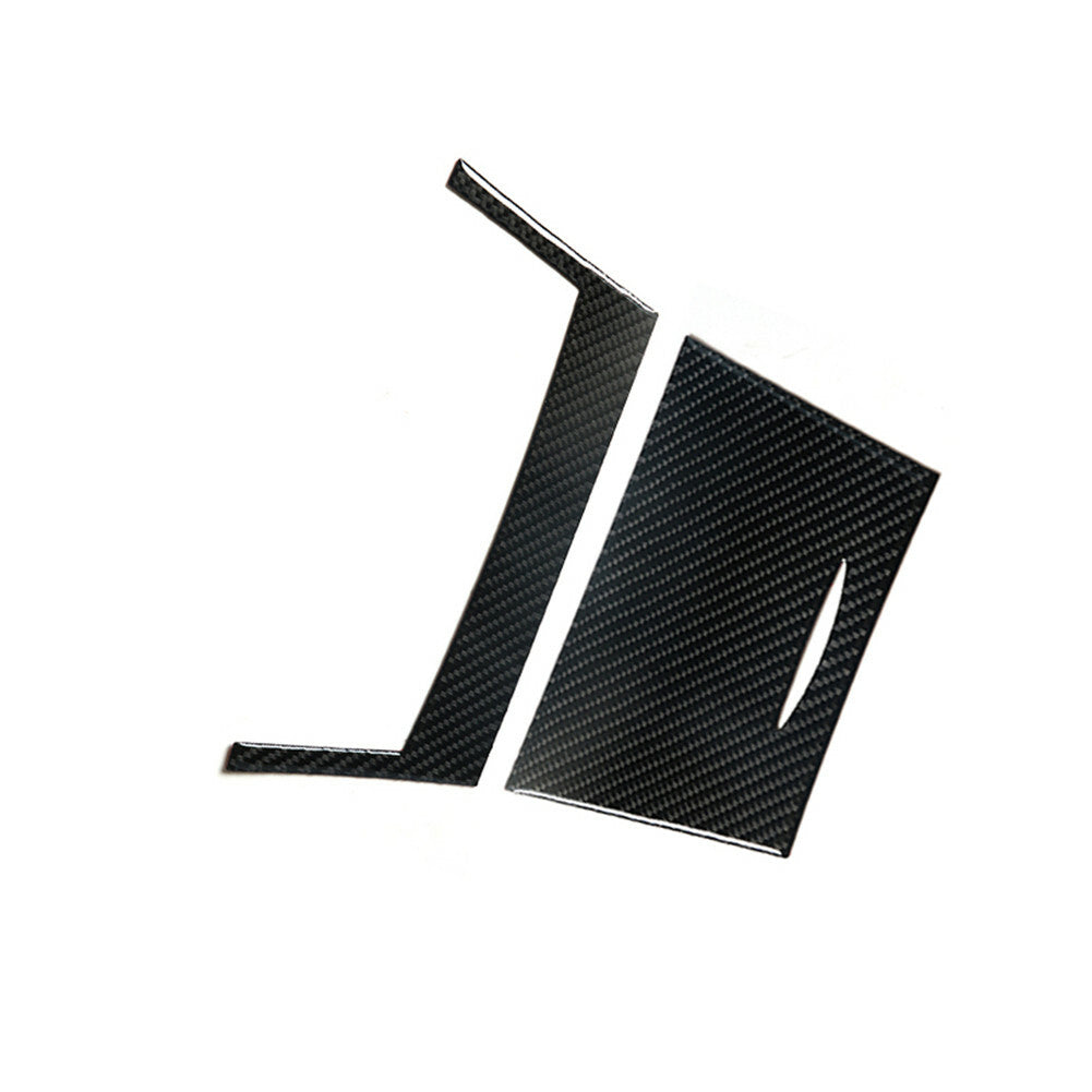 2Pcs Carbon Fiber Center Storage Box Panel Cover Trim for Toyota for Camry 2007-2011