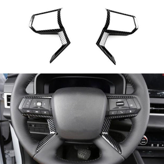 Carbon Fiber Car Steering Wheel Cover Trim for Mitsubishi Outlander 2022 2023