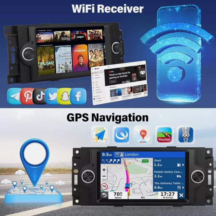 Android 13 CarPlay GPS for 2006-2008 for Dodge for Ram 1500 2500 3500 Car Stereo Radio