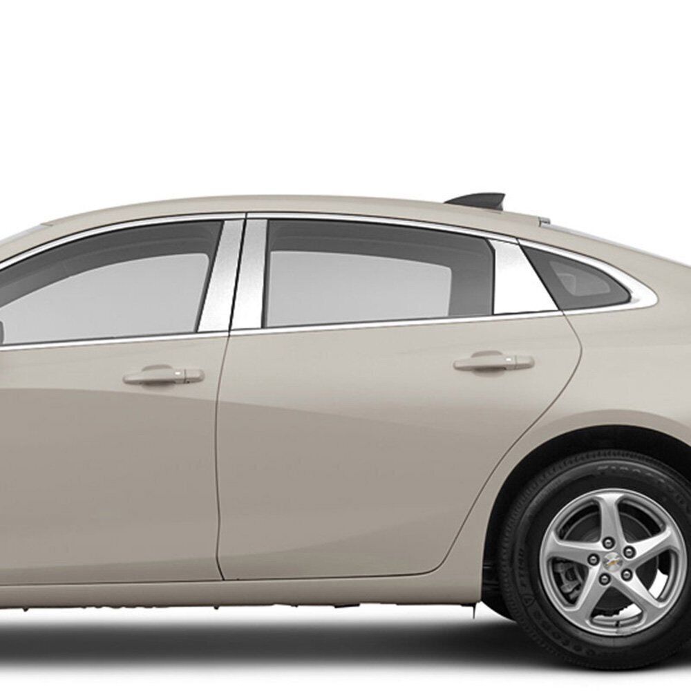 For 2016-2023 for Chevrolet Malibu Chrome Window BC-Pillar Post Panel Trim Stainless