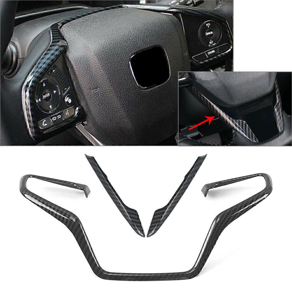 Fit for Honda CR-V CRV 2017-2020 2018 19 Carbon Fiber Style Look Steering Wheel Trim
