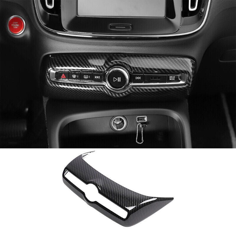 for Volvo XC40 2019-2022 Carbon Fiber Look Volume Switch Button Panel Cover Trim