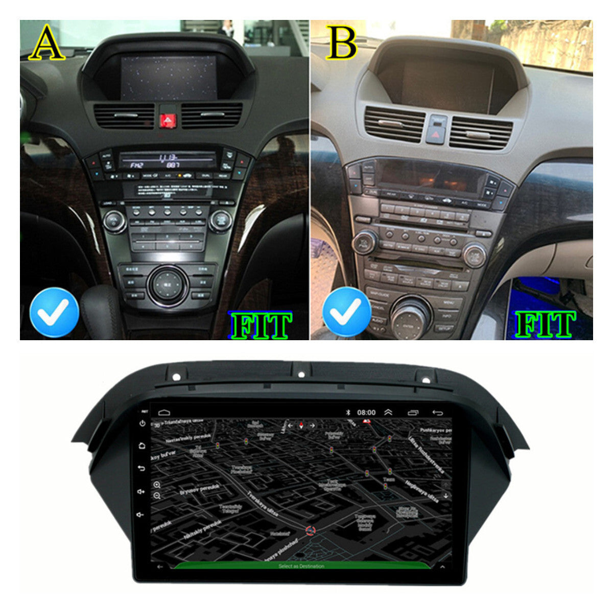 For 2007-2013 for Acura for MDX Android 12 Stereo Radio GPS Navigation WIFI FM 9 Player