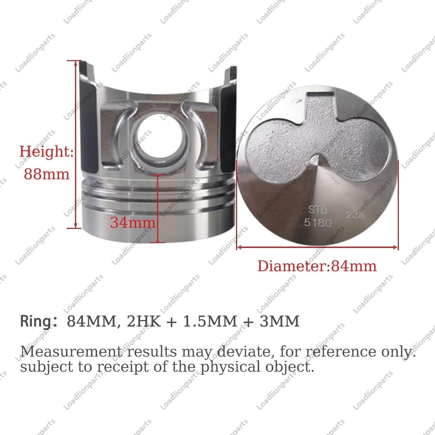Piston Kit With Ring Set STD For Caterpillar 3024C Engine