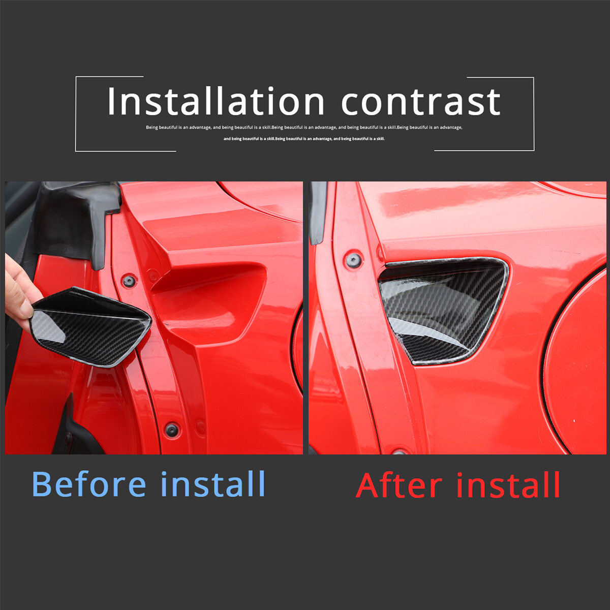 2-Piece Carbon Fiber Inner Door Handle Cover Trim for Toyota 86/Sub@ru BRZ 2022